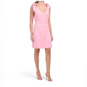 BCBGeneration Pink Tie Bow Sleeve Dress